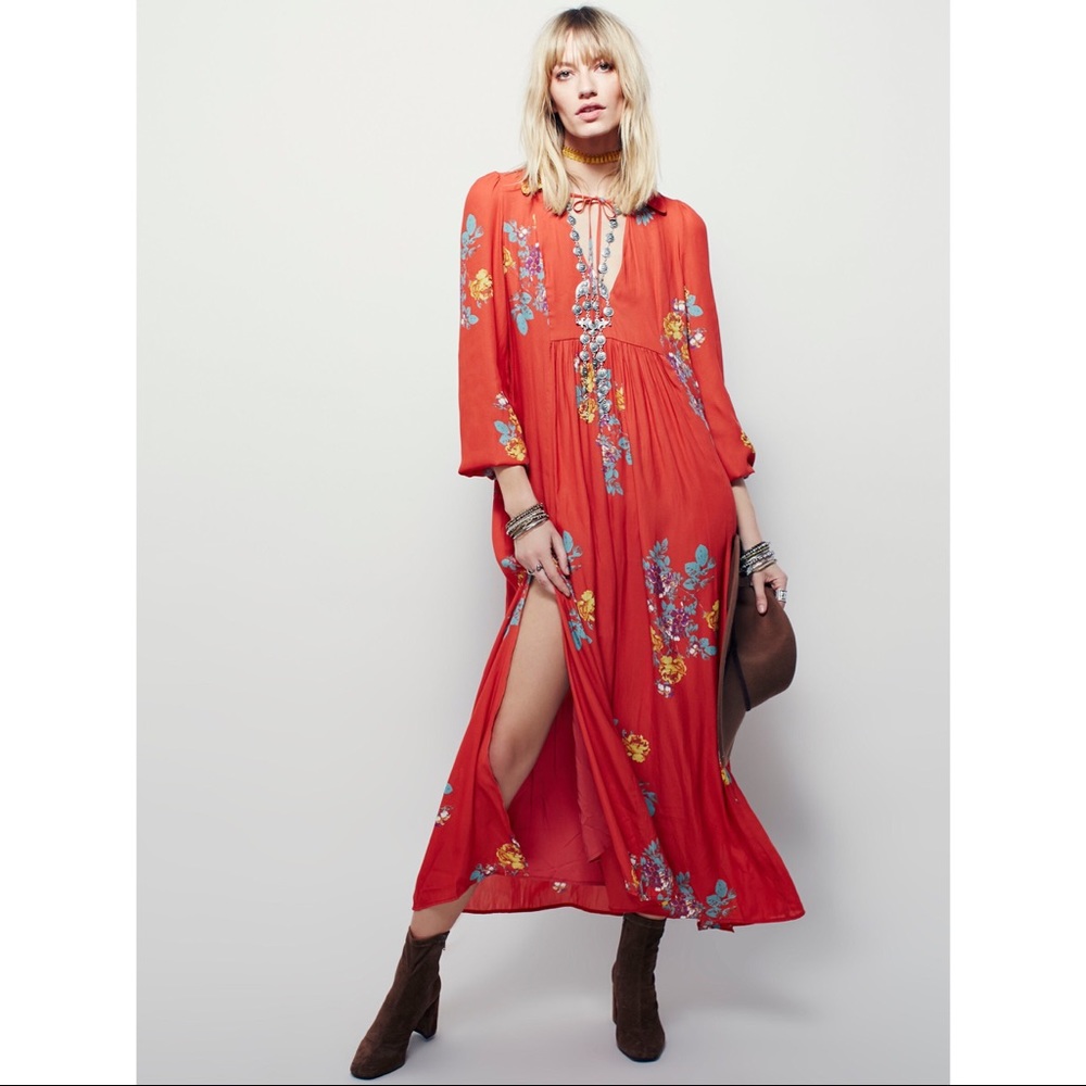 Free People boho “Rosemary” maxi dress NWOT